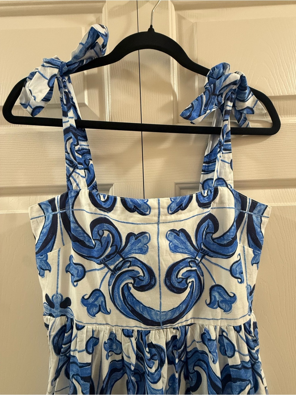 Tuckernuck Tilly Caftan Majolica Tile Blue Cotton Maxi Dress XS NWT - Picture 4 of 12